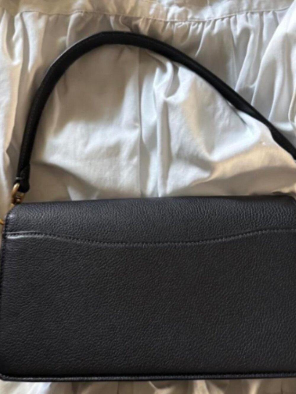 Coach Black Leather Shoulder Bag Crossbody Purse Gold C Detail - Picture 2 of 4